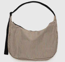 Load image into Gallery viewer, Large Nylon Crescent Bag / Brown Stripes
